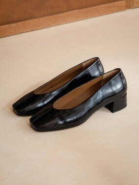 Bobbies Paris Size 38 (7.5us) Zélie low heel pumps in Black (gloss) - NEW IN BOX
